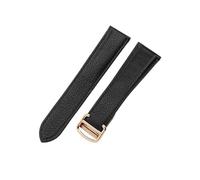 HTHRRFE Litchi-Lederarmband, kompatibel mit Cartier SOLO RONDE DE Lychee Grain Strap Leder 20 23 25 mm Uhrenzubehör(Black-Rose-Z4,25mm)