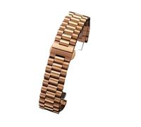 HTHRRFE Massives Edelstahl-Uhrenarmband 12 mm 13 14 16 17 18 mm 19 20 mm 21 22 mm Ersatz-Uhrenarmband 3-reihiges Armband mit Werkzeug(Rose gold,21mm)