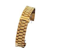HTHRRFE Massives Edelstahl-Uhrenarmband 12 mm 13 14 16 17 18 mm 19 20 mm 21 22 mm Ersatz-Uhrenarmband 3-reihiges Armband mit Werkzeug(Gold,17mm)