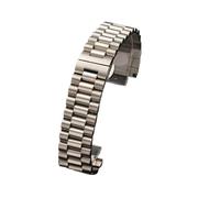 HTHRRFE Massives Edelstahl-Uhrenarmband 12 mm 13 14 16 17 18 mm 19 20 mm 21 22 mm Ersatz-Uhrenarmband 3-reihiges Armband mit Werkzeug(Silver,21mm)