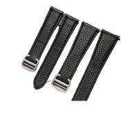 HTHRRFE Quick Release Lychee Grain Leather Watchband Compatible With Cartier Solo London Men Women Strap Bracelet 20 23 25mm Black Red(Red-rose gold,17mm)