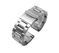 HTHRRFE Schwarz-silbernes Herren-Edelstahlarmband, dicker, kompatibel mit Panerai 312 111 386 441, mattiertes, faltbares Armband mit Schnalle(Silver 5.5mm thick,22mm)