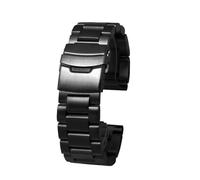 HTHRRFE Schwarz-silbernes Herren-Edelstahlarmband, dicker, kompatibel mit Panerai 312 111 386 441, mattiertes, faltbares Armband mit Schnalle(B Black,22mm)