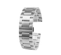 HTHRRFE Schwarz-silbernes Herren-Edelstahlarmband, dicker, kompatibel mit Panerai 312 111 386 441, mattiertes, faltbares Armband mit Schnalle(A Silver,22mm)