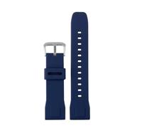 HTHRRFE Silica Gel Uhrenarmband kompatibel mit Casio PROTREK PRW-60/PRW-70YT/50/30 PRG-600YB/650 PRW-6600 Wasserdichtes Sport-Herrenarmband 23 mm 24 mm(Blue-Silver,24mm)