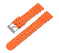 HTHRRFE Silikonkautschukarmband 20 mm 22 mm Herren Tauchen Wasserdichtes Sportarmband Armband Kompatibel mit Omega Longines Seiko Water Ghost Uhrenarmband(Orange,20mm)
