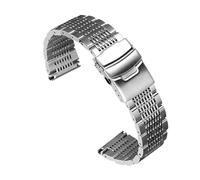 HTHRRFE Solides Mesh-Uhrenarmband aus Edelstahl, kompatibel mit Seiko Luxury Business-Armband, 18 20 24 22 mm, Faltschließe, Armband kompatibel mit Rolex(Steel,22mm)