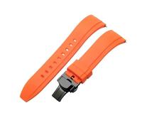HTHRRFE Staubfreies, wasserdichtes Gummi-Schnellverschluss-Armband, 20 mm, 22 mm, 24 mm, schwarz-orangefarbenes Kautschukarmband, kompatibel mit Seiko Omega-Uhrenzubehör(Orange-Black-B1,24mm)