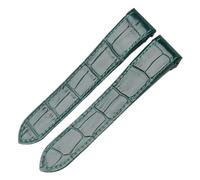 HTHRRFE Uhrenarmband aus echtem Leder, kompatibel mit Cartier Santos Santos 100, Uhrenarmband mit Faltschließe for Herren und Damen, 20 mm, 23 mm(Dark green-No buckle,20mm)
