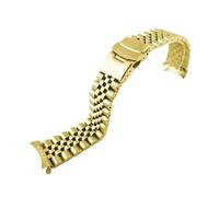 HTHRRFE Uhrenarmband aus Edelstahl 316L, kompatibel mit Seiko, kompatibel mit Jubilee-Uhrenzubehör, goldfarbenes, gebogenes Armband, 18/19/20/21/22/23/24/26/28 mm(Silver-RoseGold,20mm)