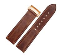 HTHRRFE Uhrenarmband aus Rindsleder, 20 mm, 22 mm, schwarz-braunes Armband, Faltschließe, kompatibel mit Herrenarmband der Hamilton Khaki Aviation Classic-Serie(Brown 01-rose gold B,20mm)