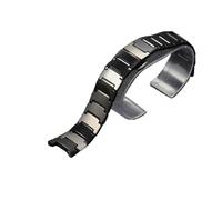 HTHRRFE Uhrenarmband aus Wolframstahl, kompatibel mit RADO 6020, Schmetterlingsschnalle, Bolton-Kerbe, 11 mm x 22 mm, 7 mm x 15 mm Kette(Noir,22-11mm)