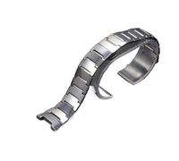 HTHRRFE Uhrenarmband aus Wolframstahl, kompatibel mit RADO 6020, Schmetterlingsschnalle, Bolton-Kerbe, 11 mm x 22 mm, 7 mm x 15 mm Kette(Silver,22-11mm)