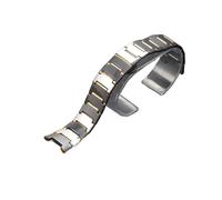 HTHRRFE Uhrenarmband aus Wolframstahl, kompatibel mit RADO 6020, Schmetterlingsschnalle, Bolton-Kerbe, 11 mm x 22 mm, 7 mm x 15 mm Kette(Silver gold,15-7mm)