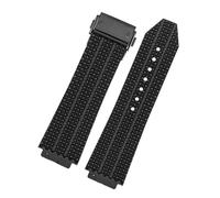 HTHRRFE Uhrenarmband kompatibel mit BIG BANG Silikon 26 mm * 19 mm 25 mm * 17 mm wasserdichtes Herren-Uhrenarmband aus Gummi(Black-black,26-19mm)