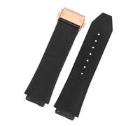HTHRRFE Uhrenarmband kompatibel mit BIG BANG Silikon 26 mm * 19 mm 25 mm * 17 mm wasserdichtes Herren-Uhrenarmband aus Gummi(A-Black-rosegold,26-19mm)