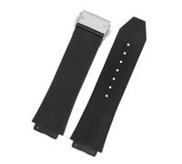 HTHRRFE Uhrenarmband kompatibel mit BIG BANG Silikon 26 mm * 19 mm 25 mm * 17 mm wasserdichtes Herren-Uhrenarmband aus Gummi(A-Black-silver,26-19mm)