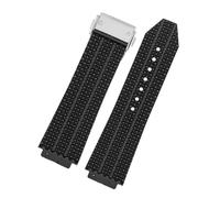 HTHRRFE Uhrenarmband kompatibel mit BIG BANG Silikon 26 mm * 19 mm 25 mm * 17 mm wasserdichtes Herren-Uhrenarmband aus Gummi(Black-silver,25-17mm)