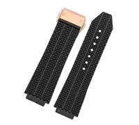 HTHRRFE Uhrenarmband kompatibel mit BIG BANG Silikon 26 mm * 19 mm 25 mm * 17 mm wasserdichtes Herren-Uhrenarmband aus Gummi(Black-rosegold,26-19mm)