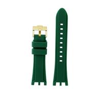 HTHRRFE Uhrenarmband mit doppelter Kerbe, kompatibel mit Versace V-RACECHRONO, Silikonkautschukarmband, Uhrenarmband, GTM-Zubehör(A Green gold)