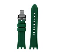 HTHRRFE Uhrenarmband mit doppelter Kerbe, kompatibel mit Versace V-RACECHRONO, Silikonkautschukarmband, Uhrenarmband, GTM-Zubehör(A Green black 01)