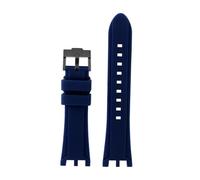 HTHRRFE Uhrenarmband mit doppelter Kerbe, kompatibel mit Versace V-RACECHRONO, Silikonkautschukarmband, Uhrenarmband, GTM-Zubehör(A Blue black)