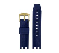HTHRRFE Uhrenarmband mit doppelter Kerbe, kompatibel mit Versace V-RACECHRONO, Silikonkautschukarmband, Uhrenarmband, GTM-Zubehör(B Blue gold)
