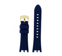 HTHRRFE Uhrenarmband mit doppelter Kerbe, kompatibel mit Versace V-RACECHRONO, Silikonkautschukarmband, Uhrenarmband, GTM-Zubehör(A Blue gold)