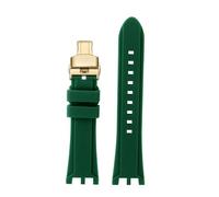 HTHRRFE Uhrenarmband mit doppelter Kerbe, kompatibel mit Versace V-RACECHRONO, Silikonkautschukarmband, Uhrenarmband, GTM-Zubehör(A Green gold 01)