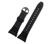 HTHRRFE Wasserdichtes Uhrenarmband, kompatibel mit Casio 3239 W-96H-1A 2A 9A, spezielles Silikonarmband, elektronisches Uhrenkettenzubehör, Schwarz, 18 mm