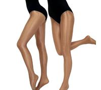 HTRUIYATY 2 paar Tanzstrumpfhose Damen Stützstrumpfhose 70 Dicke Glänzende Strumpfhose für Damen Hoher Taille Shape Leggings (2 Braun)