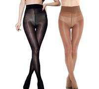 HTRUIYATY Glänzende Strumpfhosen Damen Feinstrumpfhose Reißfest Glanz Strumpfhose Transparente 2 Paar