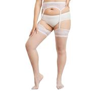 HTRUIYATY Halterlose Strümpfe Damen Sexy Transparent Strapsstrümpfe mit Spitze Strumpfhosen