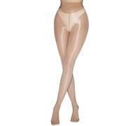 HTRUIYATY Strumpfhosen Damen Glanz 8 Denier Seide Textur Sexy Öl Glänzende Strumpfhose Hohe Taille Elastizität Glatt Feinstrumpfhose Hautfarben