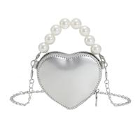 HTU Damen-Handtasche mit Liebesherz, vielseitige Umhängetasche mit | HTU Women Love Heart Handbag Versatile Pearl Chain Crossbody Bag Casual Heart Satchel Sling Bag Love Heart Hobo Bag Daily