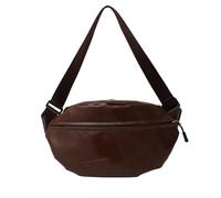 HTU Umhängetasche for Damen, PU-Leder, Brusttasche, Mini-Überall-Gürteltasche, einfarbig, trendige, modische Taillentasche, verstellbare Träger, niedliche Bum Hip Waist Pack (Kaffee)