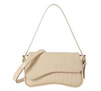 HTU Verstellbare Umhängetasche, PU, Großkapazität, Damen-Luxus-Designertasche, kleine Leder-Geldbörse, Steinmuster, Alltagsbegleiter, Vielseitige Tasche (Beige)