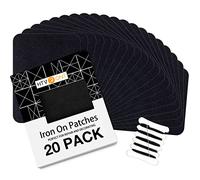 HTVRONT Bügelflicken Schwarz 20 Stücke Flicken zum Aufbügeln 9,5 cm x 12,5 cm Bügelflicken für die Reparatur von Innerhalb Jeans und Kleidung von Kindern und Erwachsenen (Schwarz)