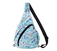 HUA ANGEL Brusttasche Crossbody Bag Damen Stylisch Breiter Gurt Leichter Rucksack Klein Wasserdicht Umhängetasche für Jungs Mädchen Outdoor Reisen Sportlich Arbeit Laufen