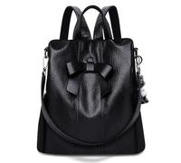 HUA ANGEL Kleiner Anti-Diebstahl Damen Rucksack Taschenrucksack 2in1 Damen Leder Moderne Rucksäcke für City Arbeit Alltag und Reisen