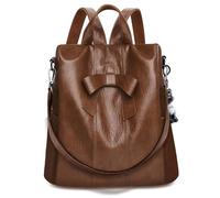 HUA ANGEL Kleiner Anti-Diebstahl Damen Rucksack Taschenrucksack 2in1 Damen Leder Moderne Rucksäcke für City Arbeit Alltag und Reisen
