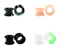 Huacan Silikon Tunnel Set 6mm 8mm 10mm 12mm 14mm 16mm Superdünn Vielfarbige Marmorierung 8 Stück Tunnels Ohr Piercing Glow in the Dark Plugs Double Flared Soft Expander Punk Für Frauen Damen Herren