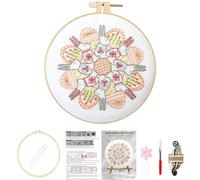 Huacan Stickerei Set für Erwachsene - Stickerei Set für Anfänger 1 Stück Diy Vorgedruckt Hase Muster Handmade Embroidery Kit 20x20cm