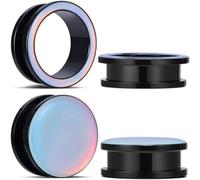 Huacan Tunnel Set 6mm 8mm 10mm 12mm 14mm 16mm Ohr Tunnels Plug Edelstahl Hohl Fest Double Flared Klassisch Expander für Damen Herren 4 Stück