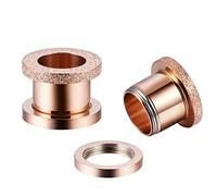 Huacan Tunnel Set 6mm 8mm 10mm 12mm 14mm 16mm Ohr Tunnels Plug Edelstahl Schwarz Silber Rose mit Matte Texturoberfläche Double Flared Klassisch Expander für Damen Herren 2 Stück