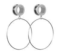 Huacan Tunnel Set Mit Anhänger 6mm 8mm 10mm 12mm 14mm 16mm Ohr Tunnels Sets Silber Rosegold Gold Schwarz Plugs Für Frauen Damen Double Flared Außengewinde Expander Edelstahl Schmuck 2 Stück