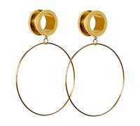 Huacan Tunnel Set Mit Anhänger 6mm 8mm 10mm 12mm 14mm 16mm Ohr Tunnels Sets Silber Rosegold Gold Schwarz Plugs Für Frauen Damen Double Flared Außengewinde Expander Edelstahl Schmuck 2 Stück