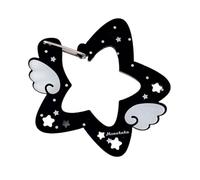 HUAJINGKEJI Mehrzweck-Schlüsselanhänger-Haken, Flügel/Sternform, Karabiner, Haken, Clips, Camping-Zubehör, Schnalle, Acryl-Schlüsselanhänger, Schwarz , One Size