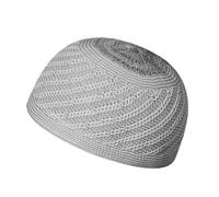 HUAJINGKEJI Muslimische Gebetsmütze, einfarbig, lässig, für Herren, handgefertigt, Strickmütze, Nahöstlicher Hut für den täglichen Gebrauch und besondere Anlässe, Grau 3, Suitable for head