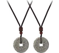 Hualabo Feng Shui Coins Necklace Chinese Lucky Coins Feng Shui Coins Necklace Luck Gifts Charms Decor for Wealth Prosperity for Men Women to Attract Good Luck. (2pcs)